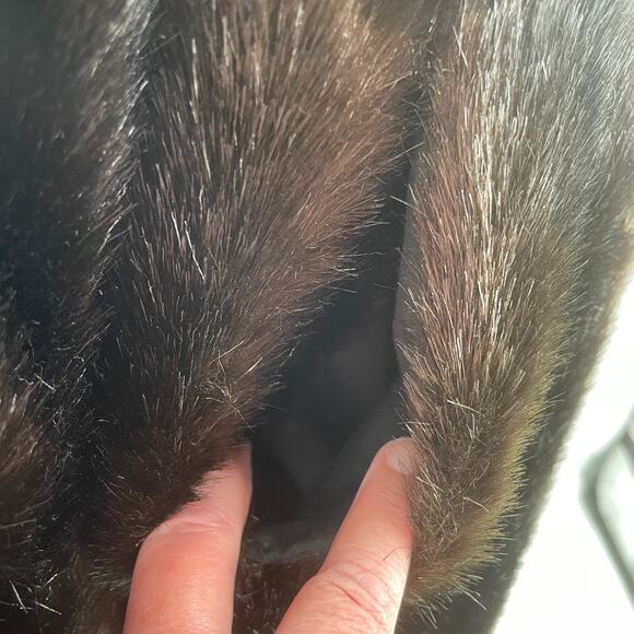 Vintage Gallais Faux Fur Black Plush Elegant Luxury Glam Full Length Coat M - Picture 9 of 13